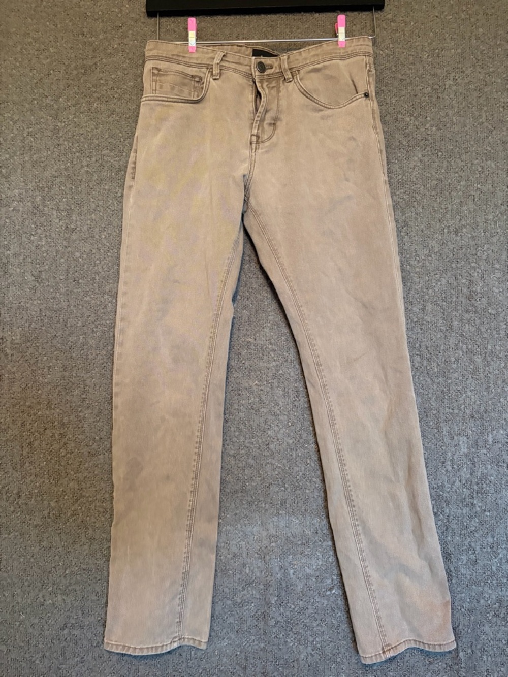 Massimo Dutti Beige Slim Fit Jeans